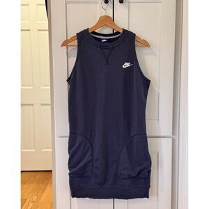 Nike Womens Size Medium Crew Neck Sleeveless Navy Blue T-Shirt Dress